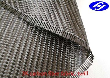 Twill 3K Carbon Fiber Woven Fabric / Plain Carbon Fiber For Car Decoration
