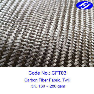 2x2 Twill Carbon Fiber Fabric / 240GSM Carbon Fiber Cloth Fabric 3K For Car Decoration